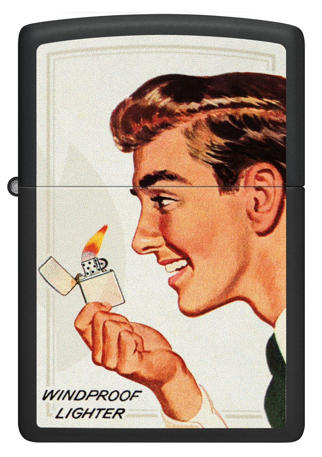 Zippo Vintage Ad Red and Black Matte Windproof Pocket Two Lighters Gift Set, …