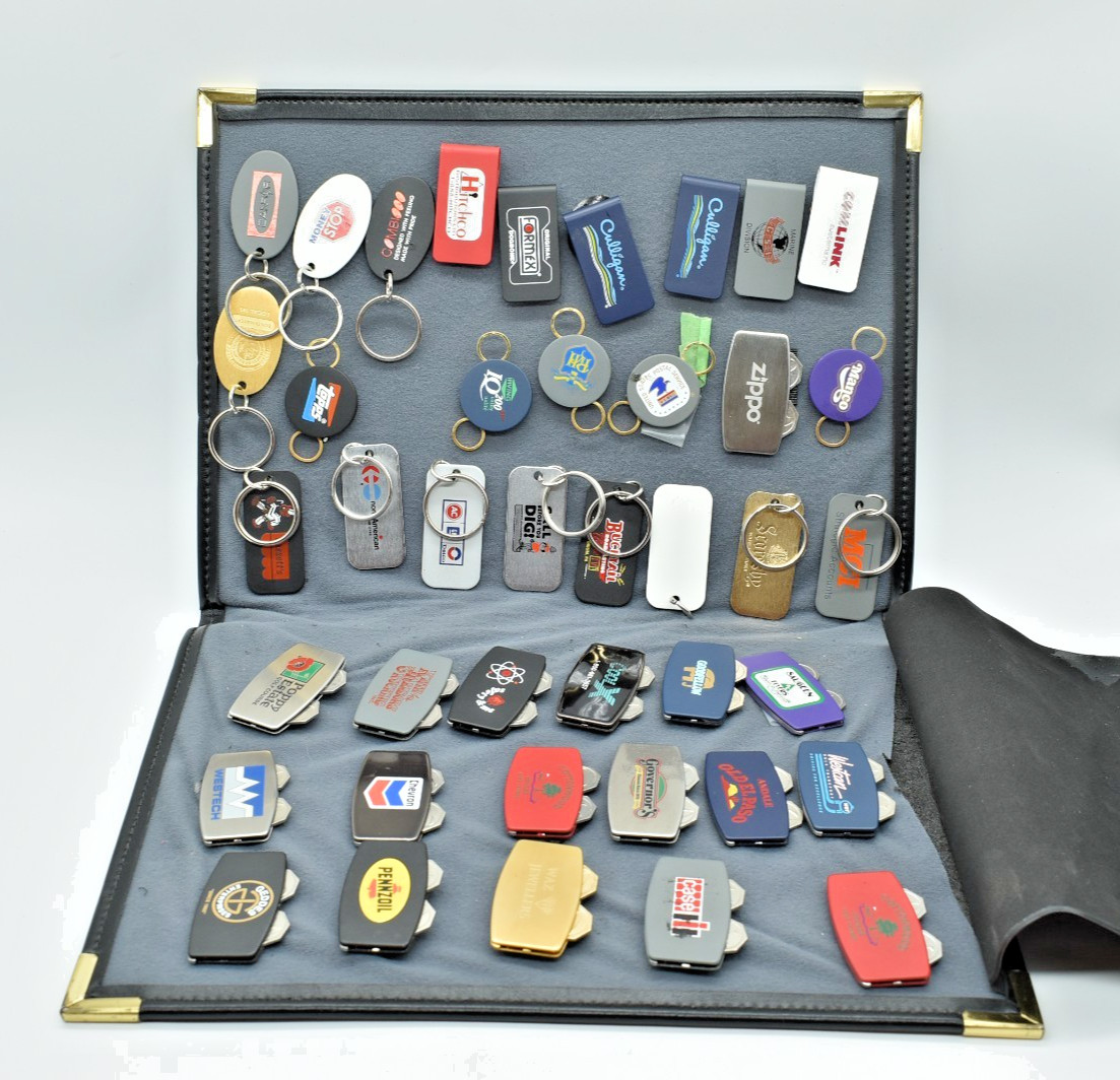 Zippo – SALESMAN SAMPLE KIT BOOK, Money Clips Keychain Golf Tools NEW x 41