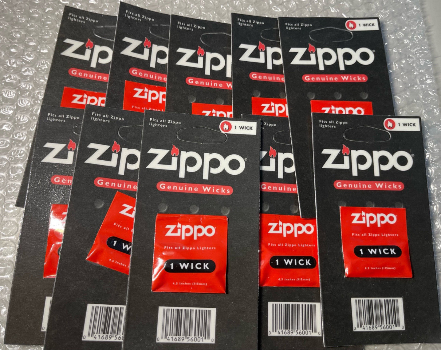 New Zippo lot of 10 Genuine NOS Wicks, each wick is 115mm, 4.5” Inches, Sealed
