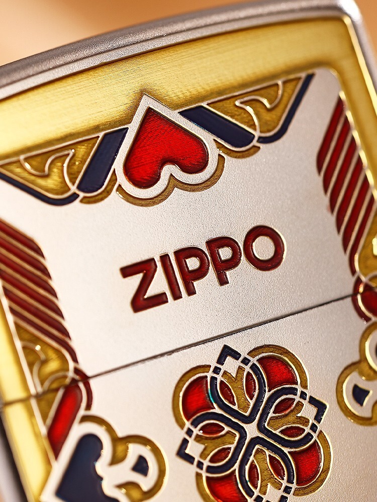 Poker Zippo Lighter Deep Engraved Lacquer Playing Cards Design Windproof Gift
