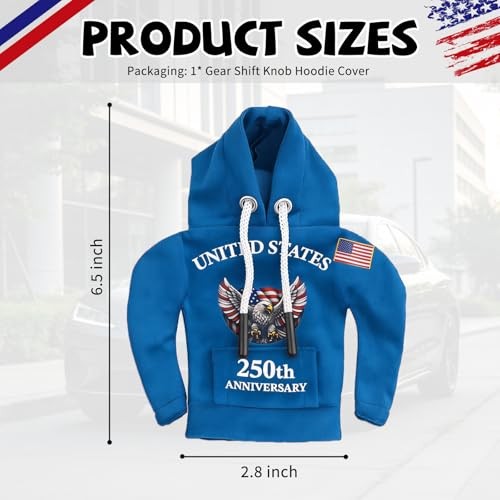 USA 250th Anniversary Gear Shift Cover,4th of July Decorations Funny Car Blue