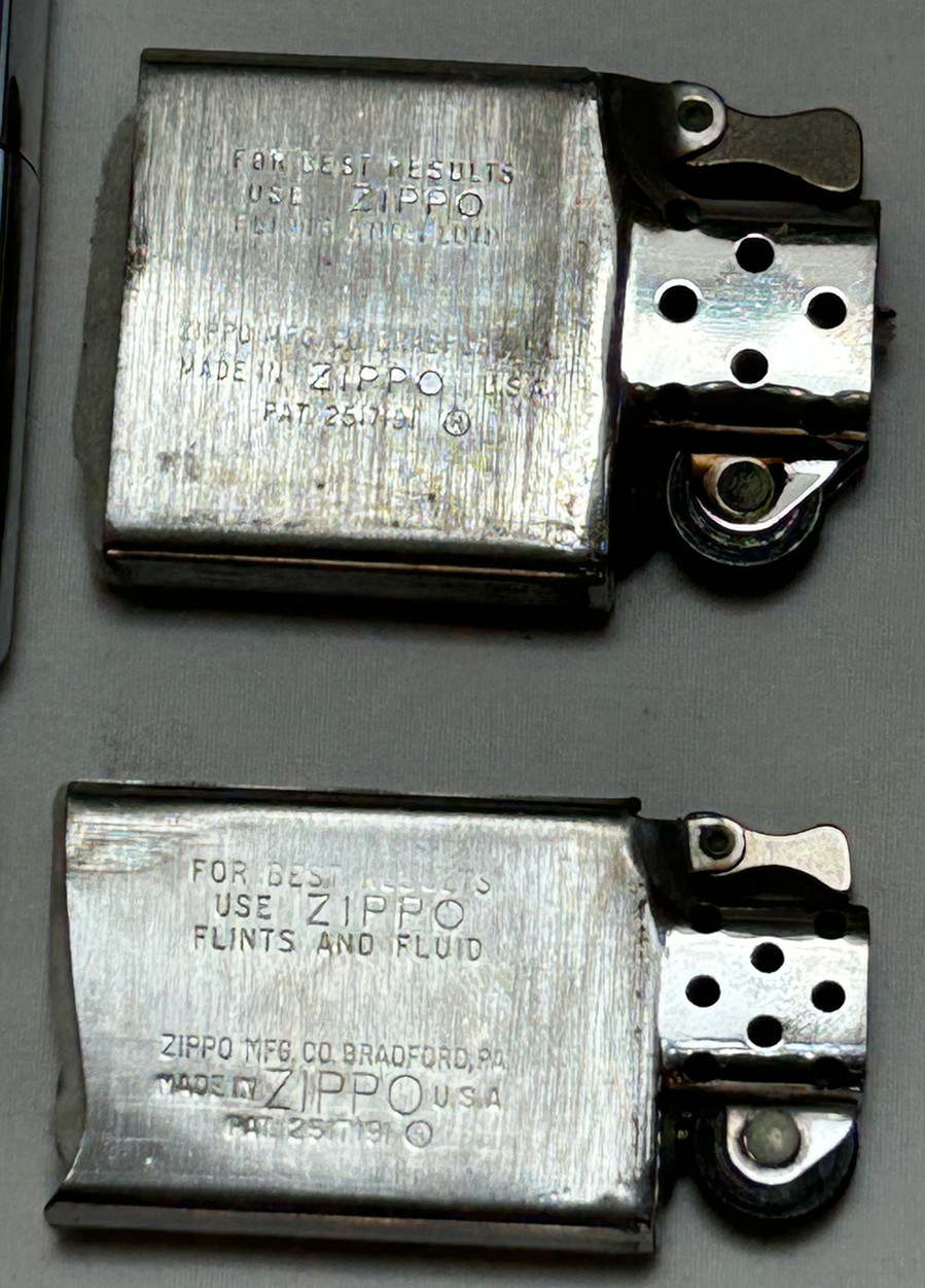 2 Vintage Zippo Lighters Highland National Bank of Newburgh & Plaid w/ Stripes