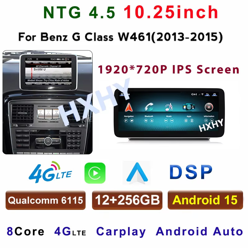 Qualcomm 12.8inch Android 15 8Core 12+256G Car Radio Multimedia BT Auto For Benz