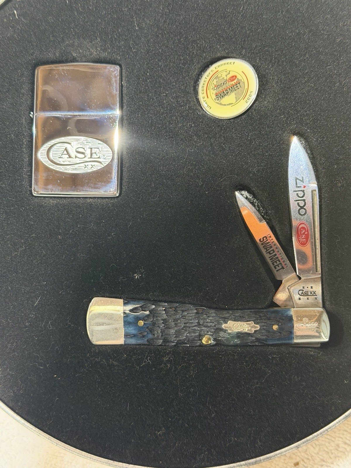 Limited Vintage 2004 Swap Meet Case XX Knife & Zippo Lighter New *READ