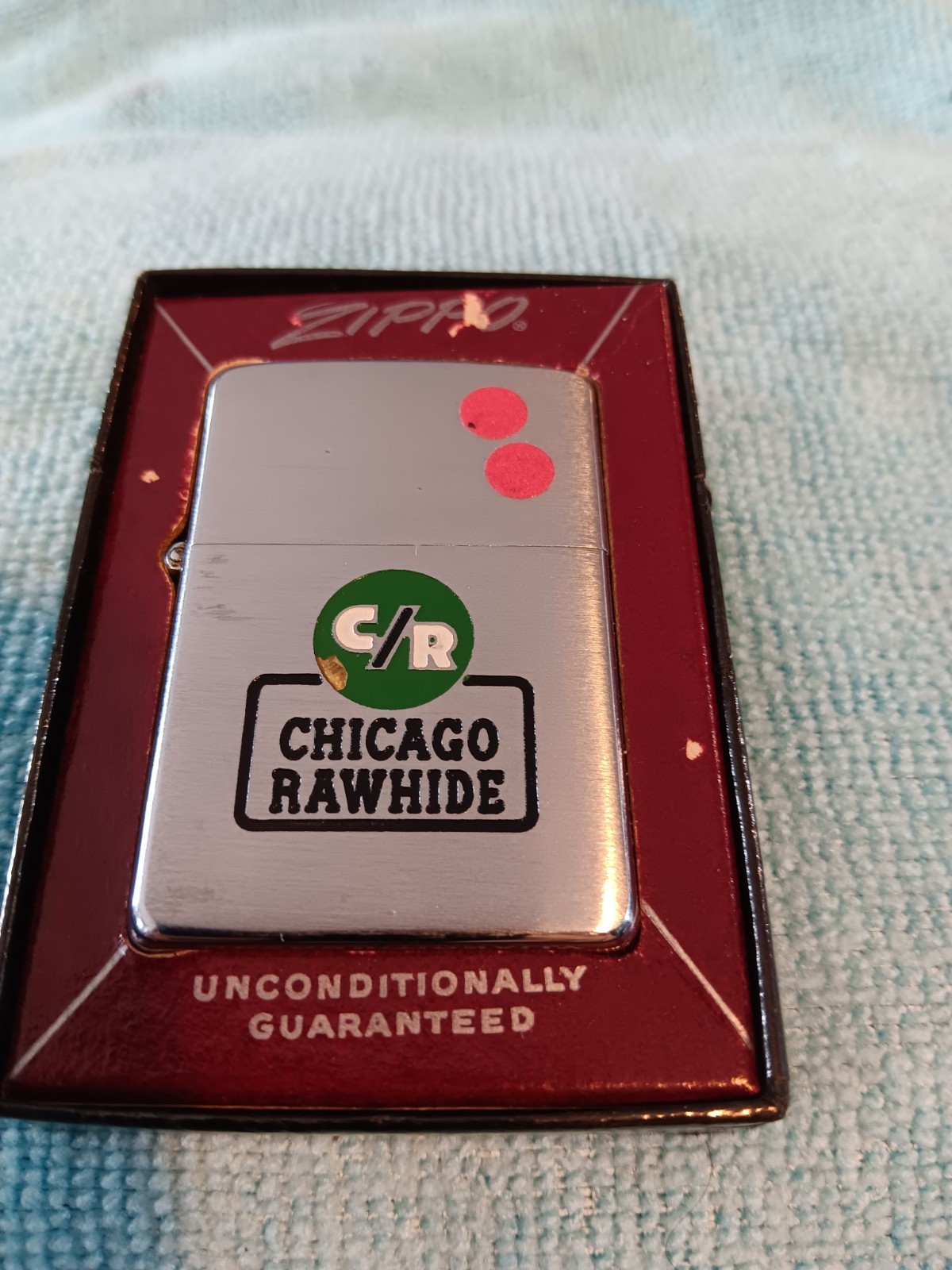 1958 Zippo Lighter Chicago Rawhide Brand New In Original Candy Cane Box Rate