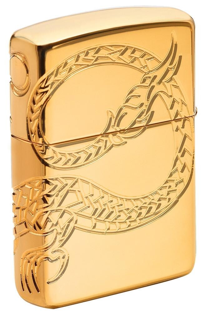 Zippo Lighter Gold plated Chinese Dragon 29265 COLLECTABLE Brand New