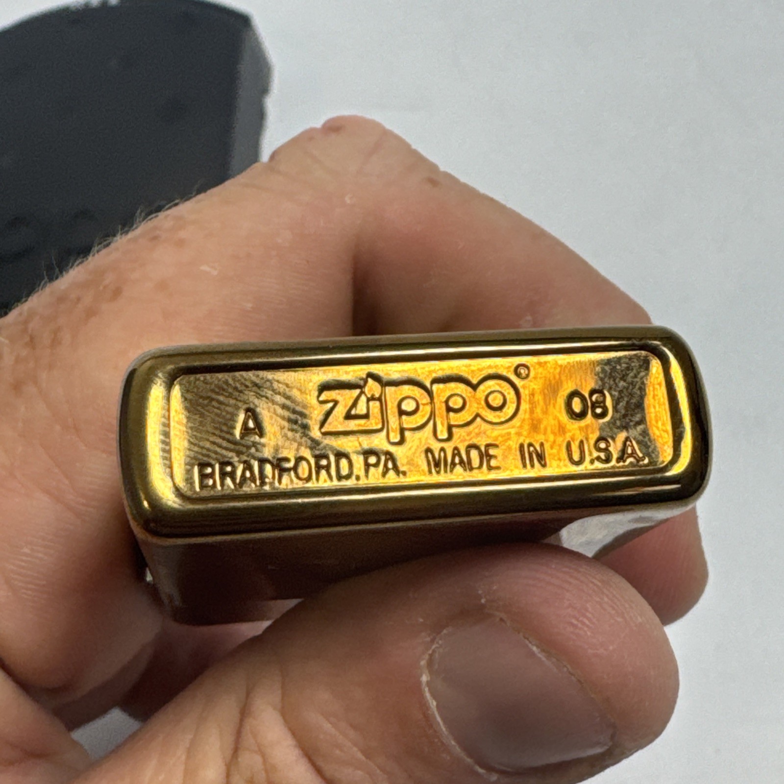 Rare HTF Brass Zippo Lighter Wasted Space #20447 Music Microphone Wings Clean