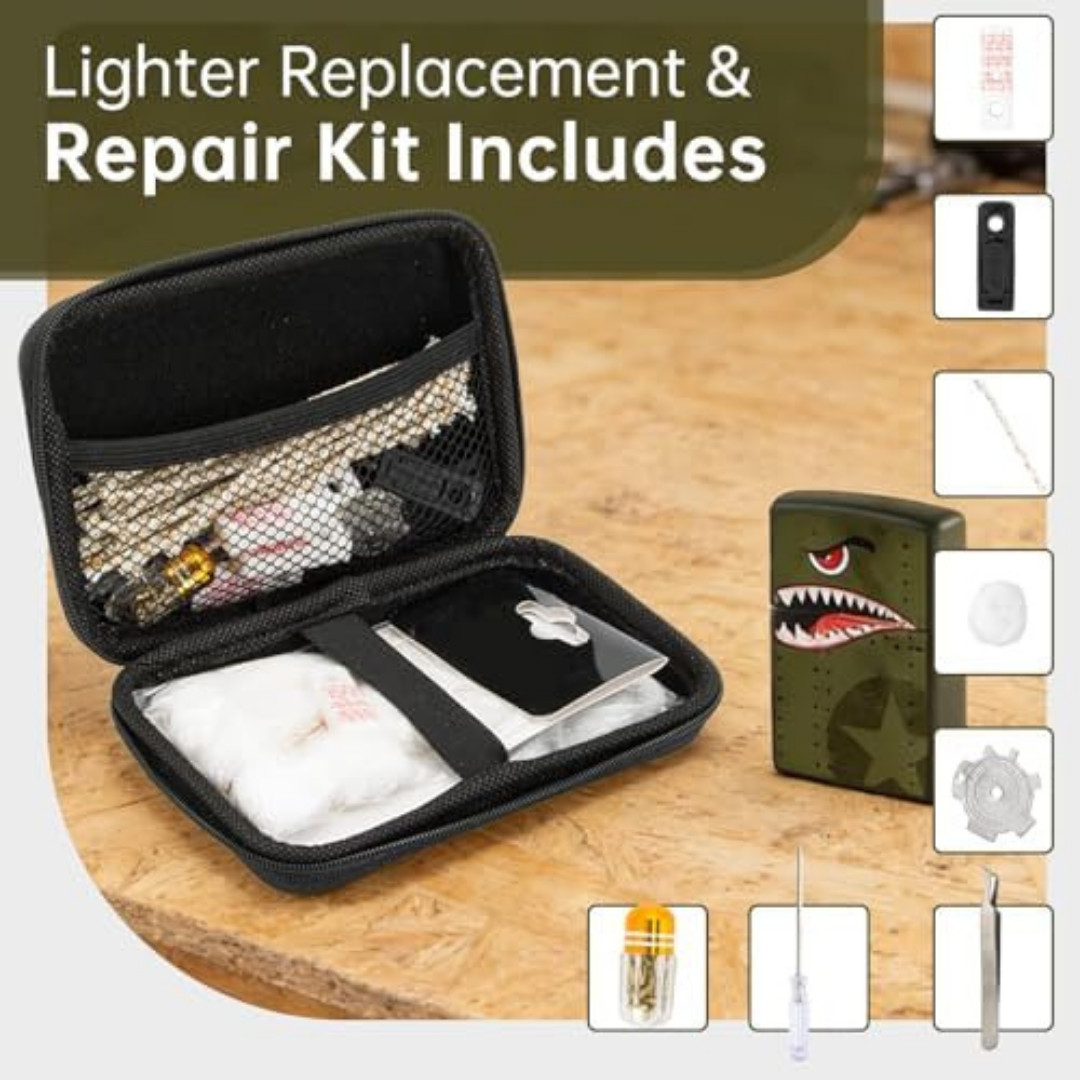 Zippo Repair Kit – Replacement Parts with Cotton, Flint, Wick, Pad & Tool