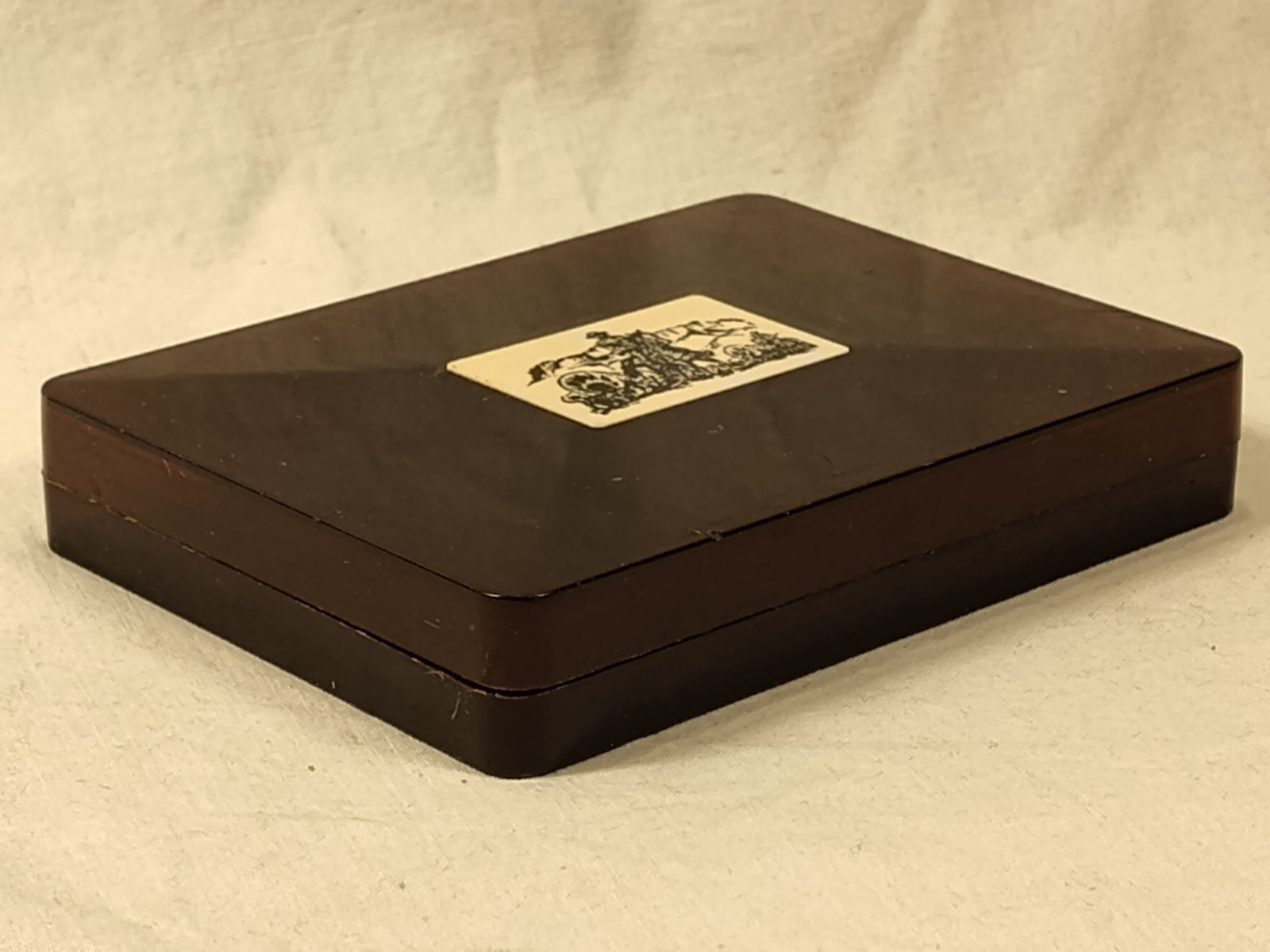 Vintage Zippo Playing Card Box Plastic Amber Double Slot