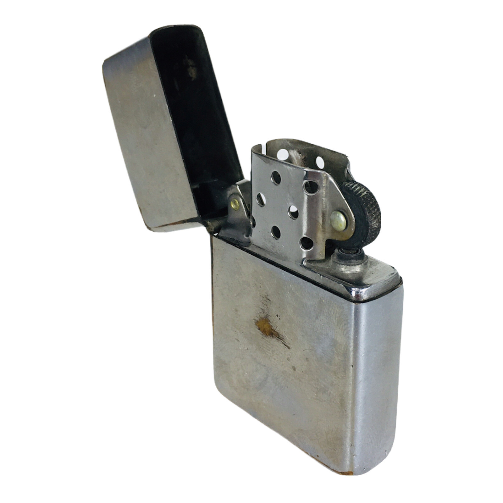 Bradford Zippo 70s Vintage Brass Lighter Case Brushed Chrome Steel Insert