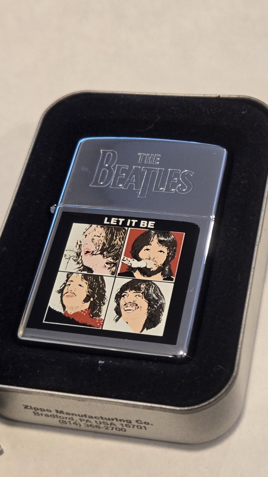 1997 BEATLES Music LET IT BE LP Album Cover Vintage Zippo Lighter NEW Sealed