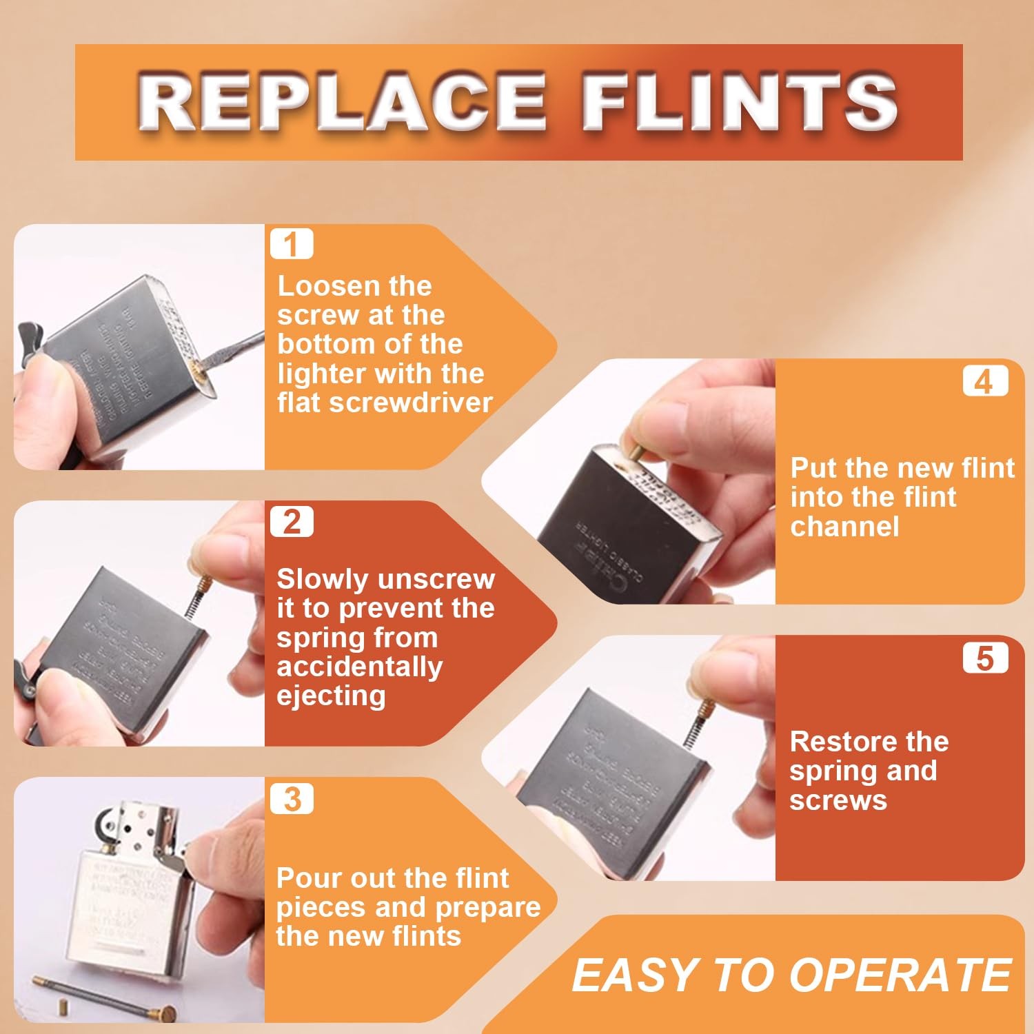 200 Pcs Universal Lighter Replacement Flint Refills Compatible with Most Lighter