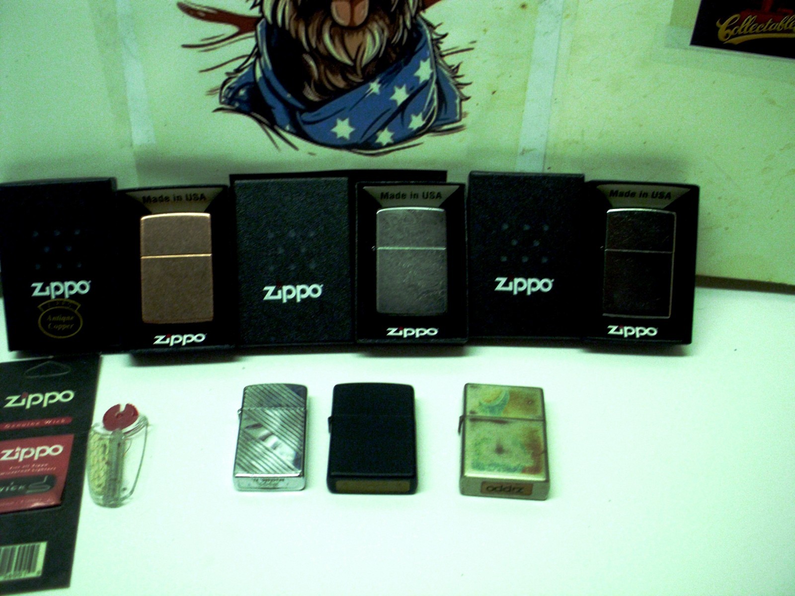 Zippo Lighter Collection Lot #3 Antique Copper,Iced,Chrome,Silver Slim PLUS MORE