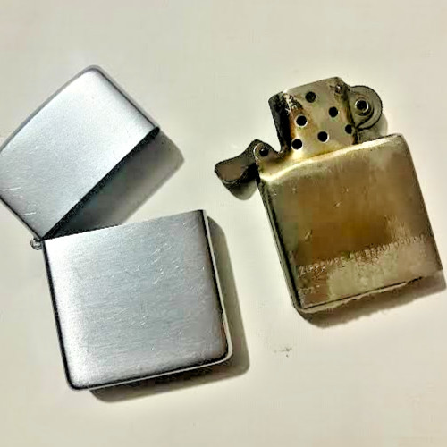 Scarce 1946 Brushed Chrome 3 Barrel Hinge ZIPPO Lighter with Orig Insert EX