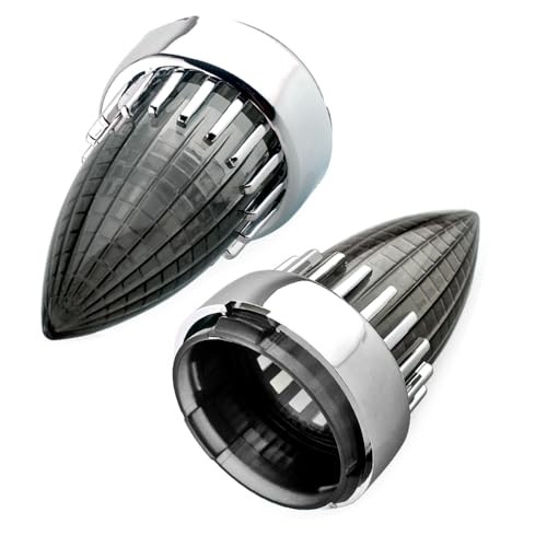 61mm Diameter Bullet Turn Signal Indicator Lens Light Cover Trim Chrome-Smoke