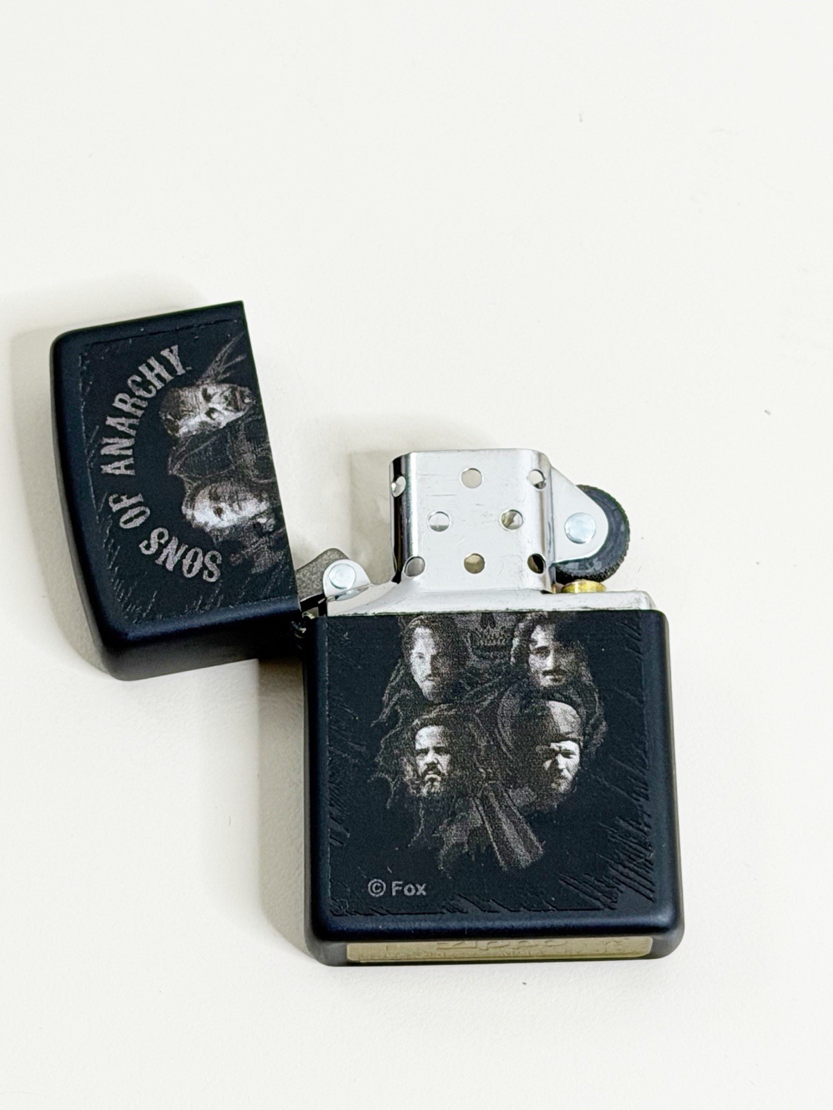2012/3013 Zippo Lighter-Sons of Anarchy-Black Matte- 28505 W/Flints Unused EUC