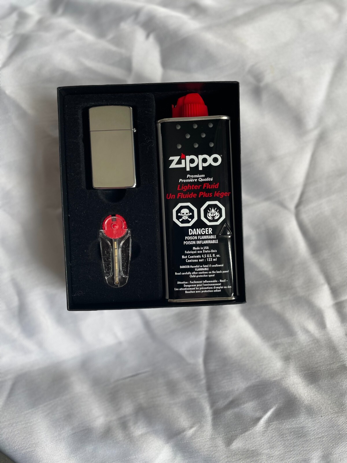 Engravable – Zippo Lighter – Gift Set Box, Lighter, Flints & Fluid 4.5 US. fl.