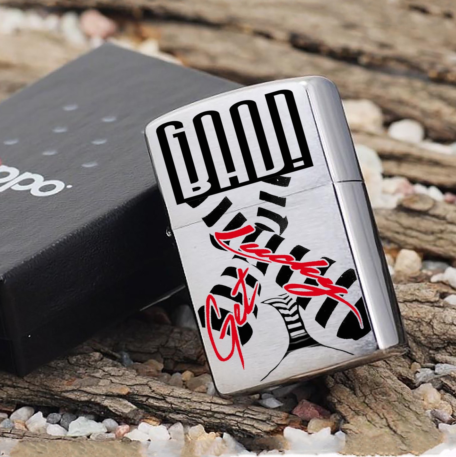 ZIPPO Lucky Strike Anime Girl Lighter: Get Lucky, fine art and graphic design