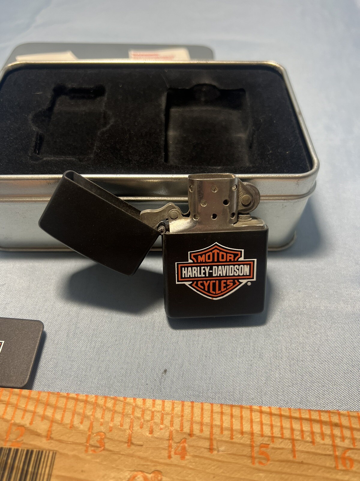 Zippo Lighter Harley-Davidson HD160 W/ Money Clip Gift Set Original Tin & Box