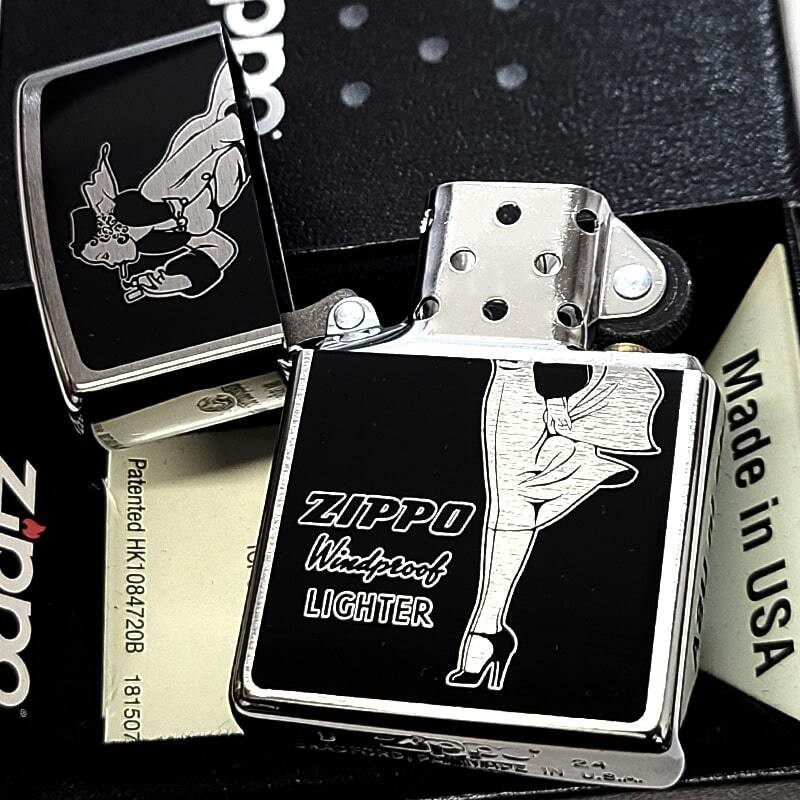 ZIPPO Lighter Windy Stylish Zippo Classic Cute Silver Satin Black Retro Stylish