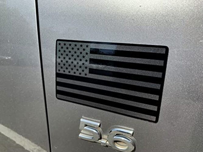 USA Flag Magnet Decals for Cars Trucks 2pcs Forward and Reverse 5″x3″ Black