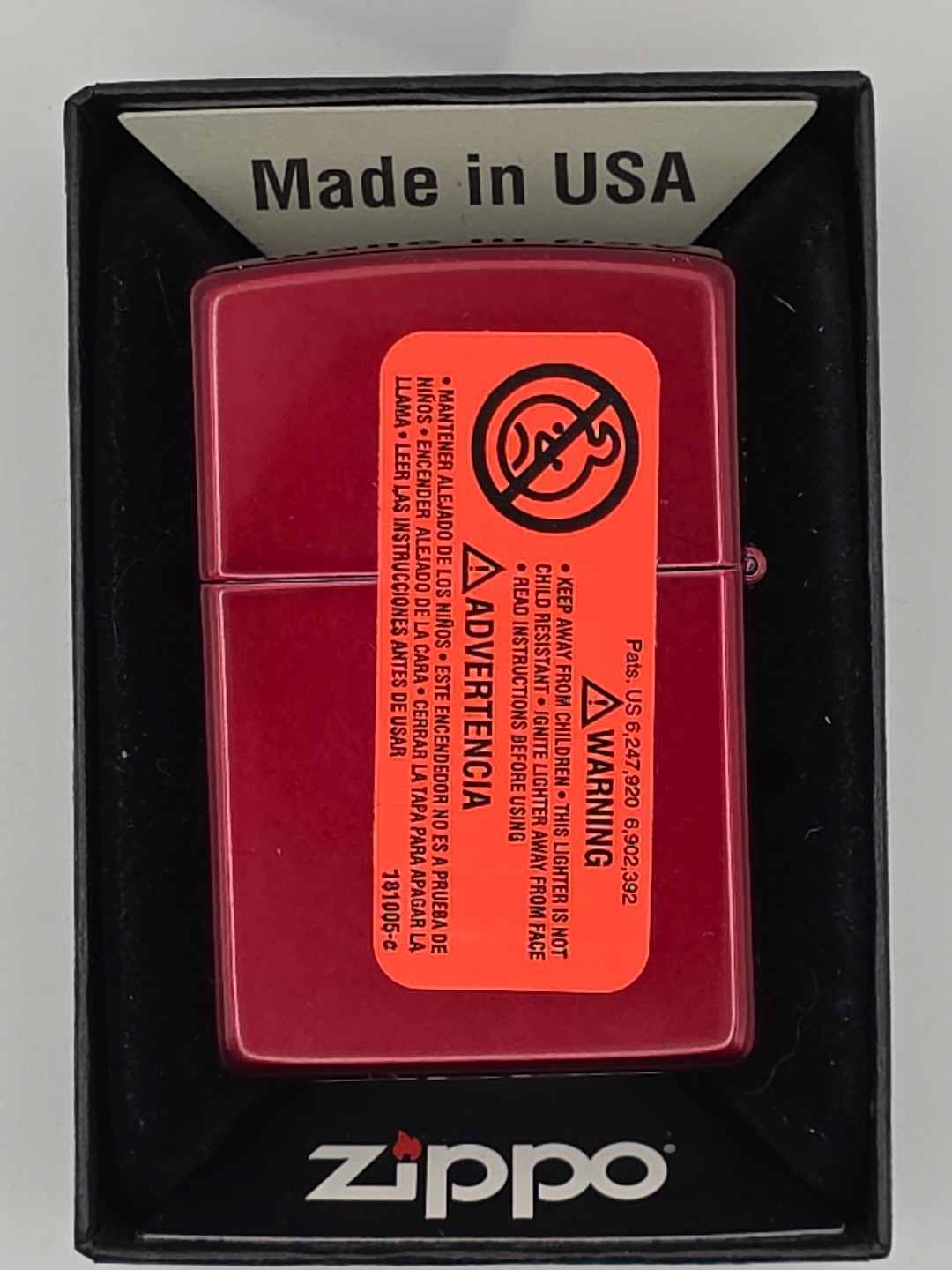 2024 Zippo Classic Candy Apple Red Plated Metal New Unfired.