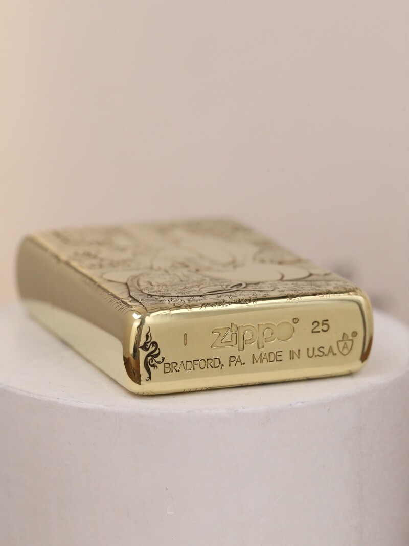 2 Sided Zippo Lighter Phoenix & Golden Lotus Bath Design Collectible Gift