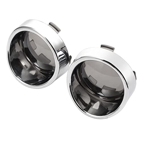 Smoke Turn Signal Lens Cover 2″ Bullet Visor-Style Chrome chrome & smoke