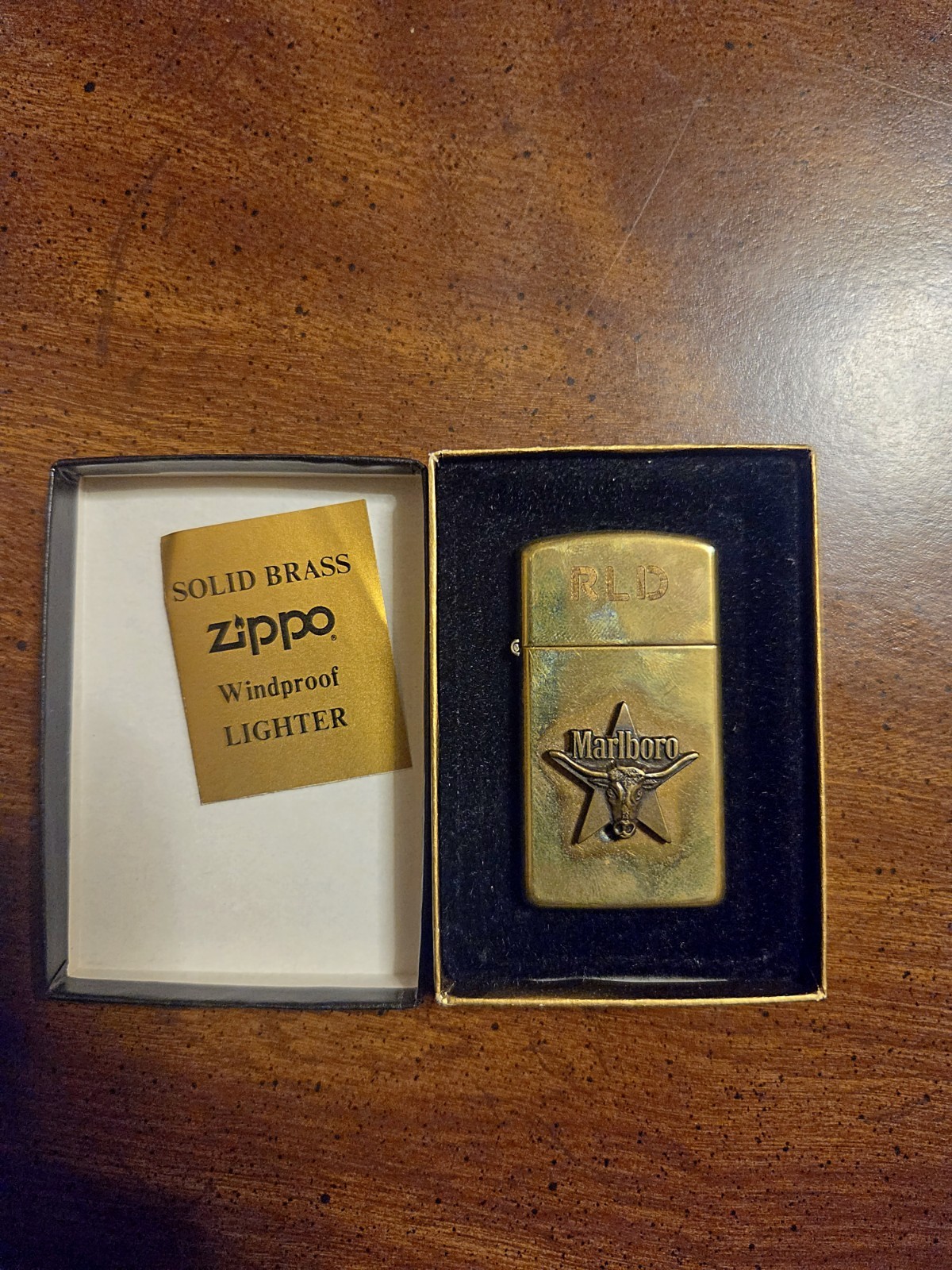Zippo Marlboro Solid Brass Windproof Cigarette Lighter with Box Cigarettes Theme