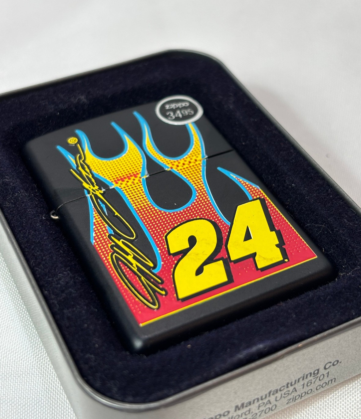 2010 Zippo Lighter JEFF GORDON #24 Nascar Flames Sticker Sealed In Tin