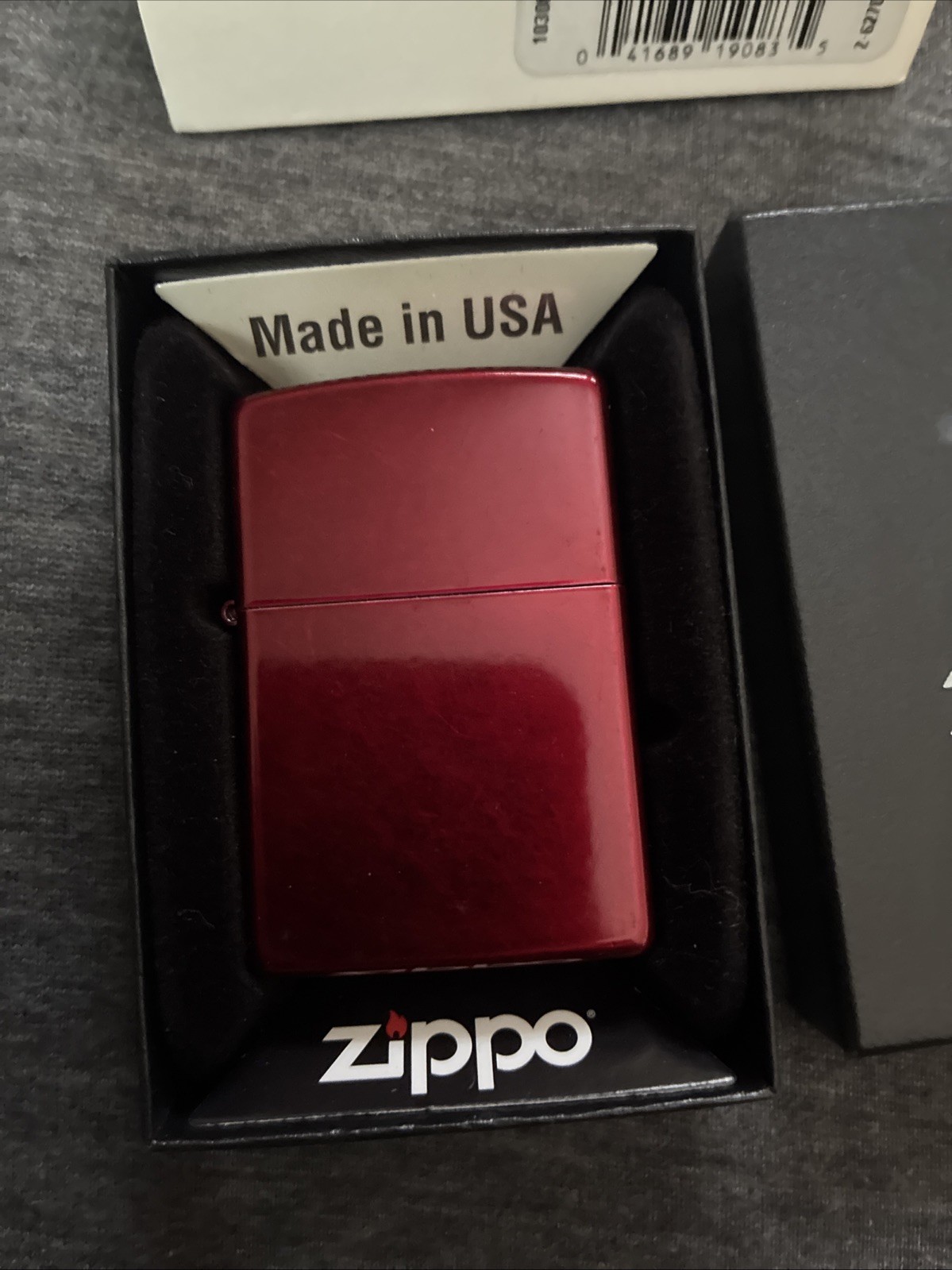 Zippo 21063 Classic Candy Apple Red Plated Plain Metal Windproof Pocket Lighter