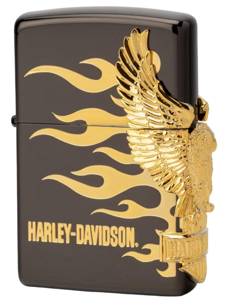 Zippo Harley Davidson HDP-01 Side Metal Gold Eagle Lighter Japan Limited Model