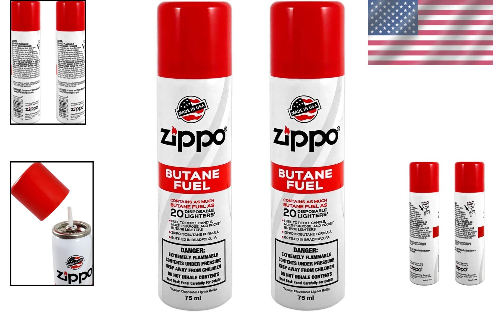 75ml Universal Butane Fuel Refill – 2-Pack for Lighters, Torches & Inserts