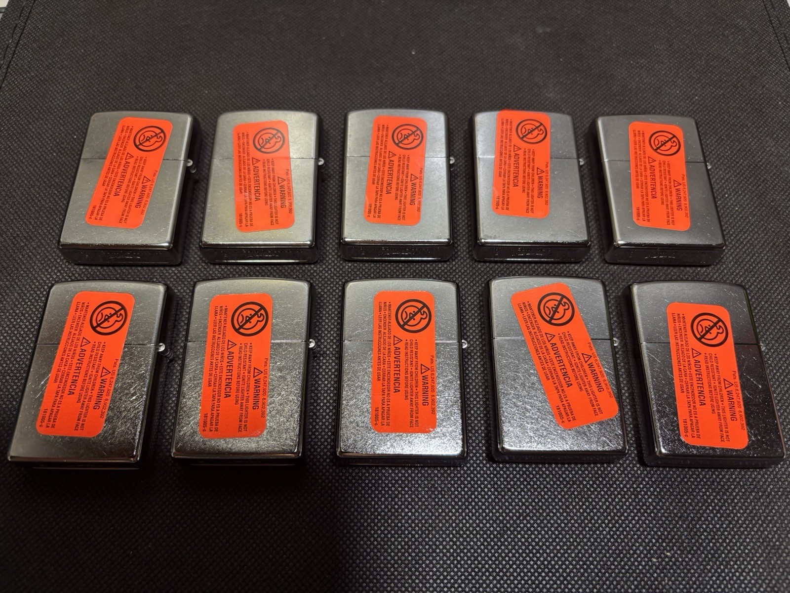 Lot 10 Set Zippo Windproof Lighter With Zippo Stamp Logo, No/Box