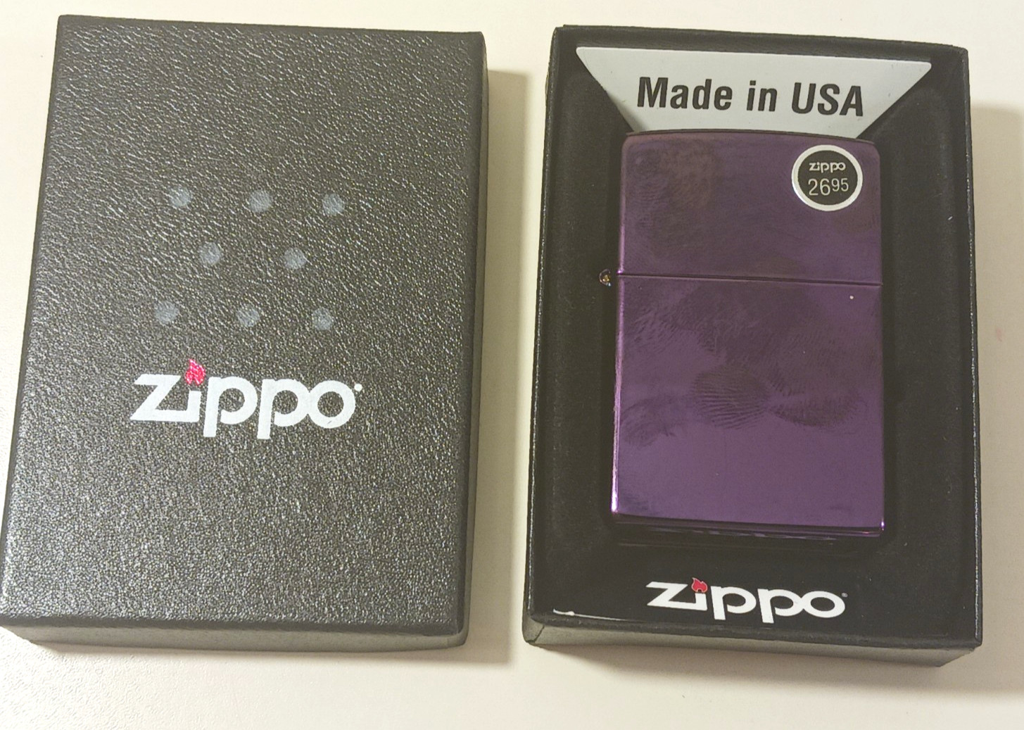 NEW Zippo High Polish Purple Abyss Lighter Classic Windproof Made in USA 24747ZL