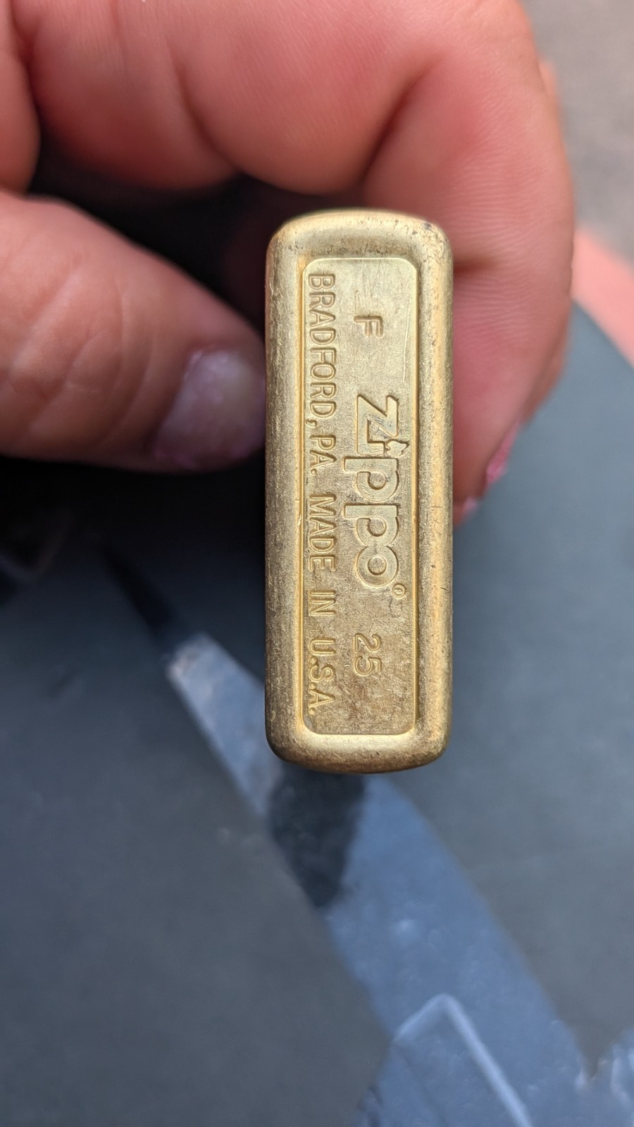 BRASS 5 ZIPPO 25 BRADFORD, PA MADE IN U.S.A USED
