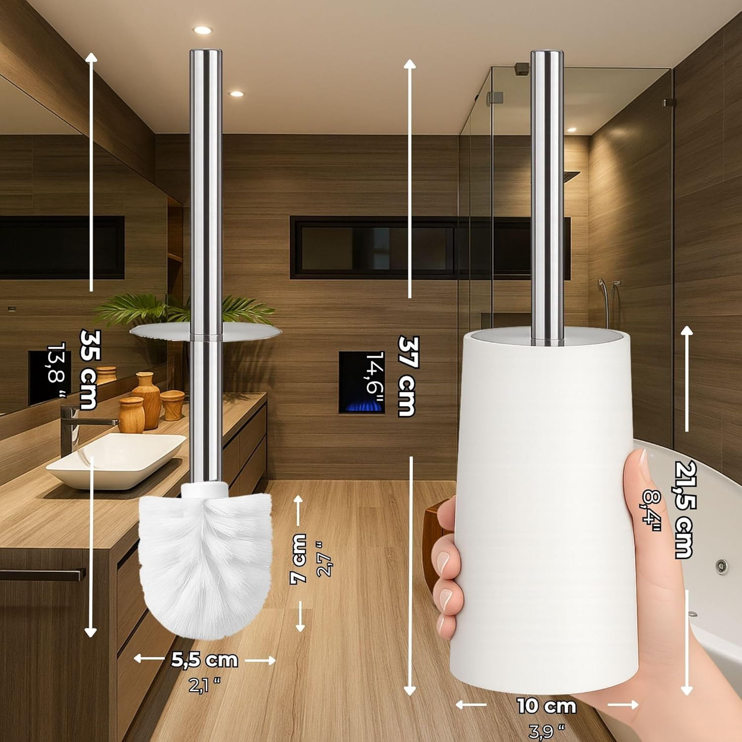 Toilet Brush | Premium Loo Brush and Set for Elegant Bathrooms | Durable and Hyg
