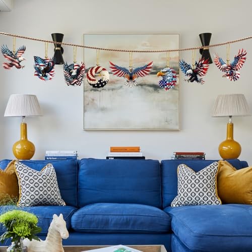 4th of July Hanging Ornament Eagle American Flag Designs Decoration Id Style1