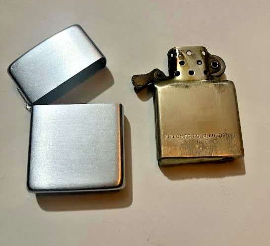 Scarce 1946 Brushed Chrome 3 Barrel Hinge ZIPPO Lighter with Orig Insert EX