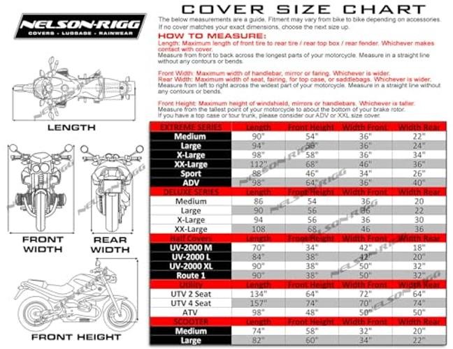 Nelson Rigg XL Motorcycle Half Cover All-Weather, 100% X-Large Silver