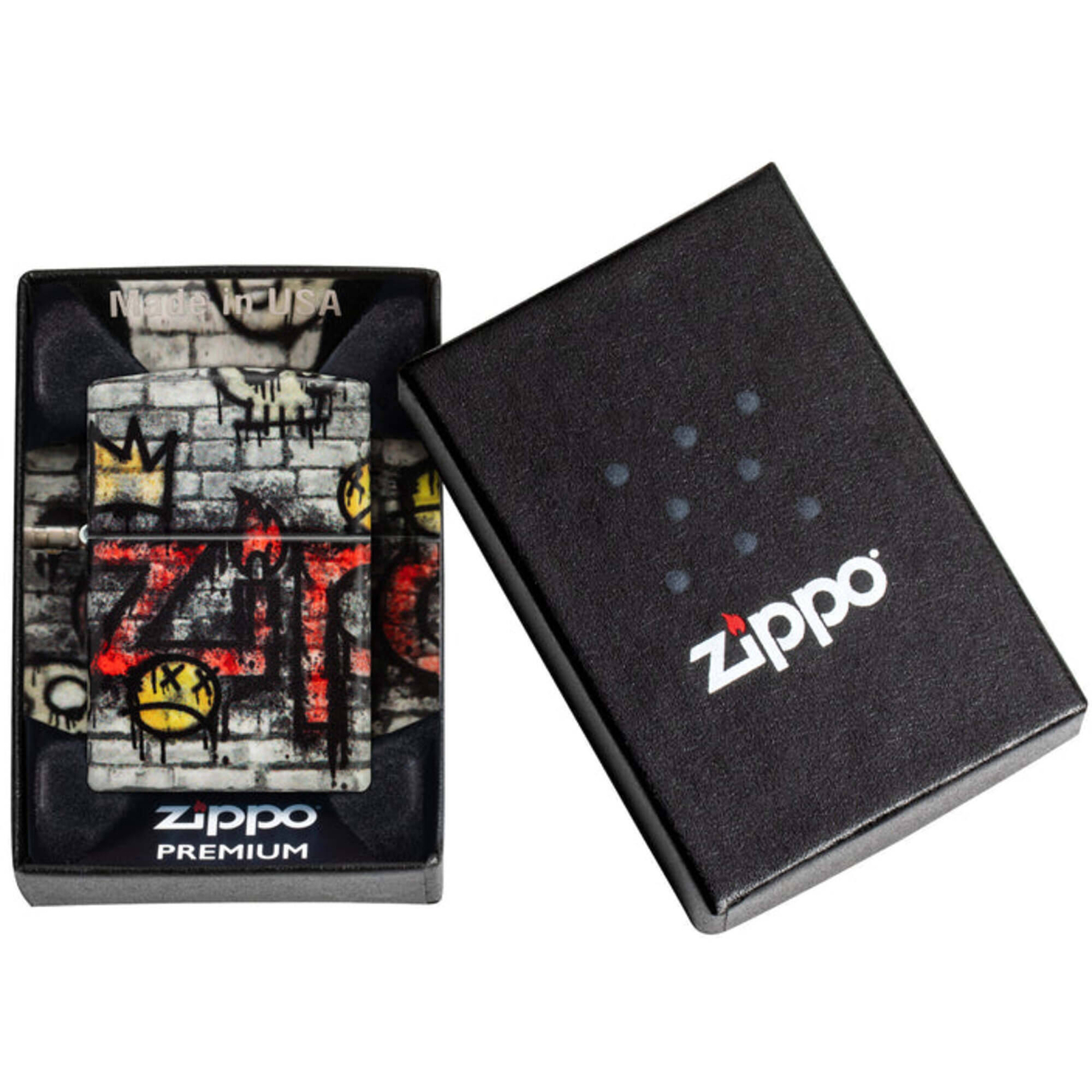 Zippo Windproof Pocket Lighter Graffiti King Design 540 Color Metal 46282