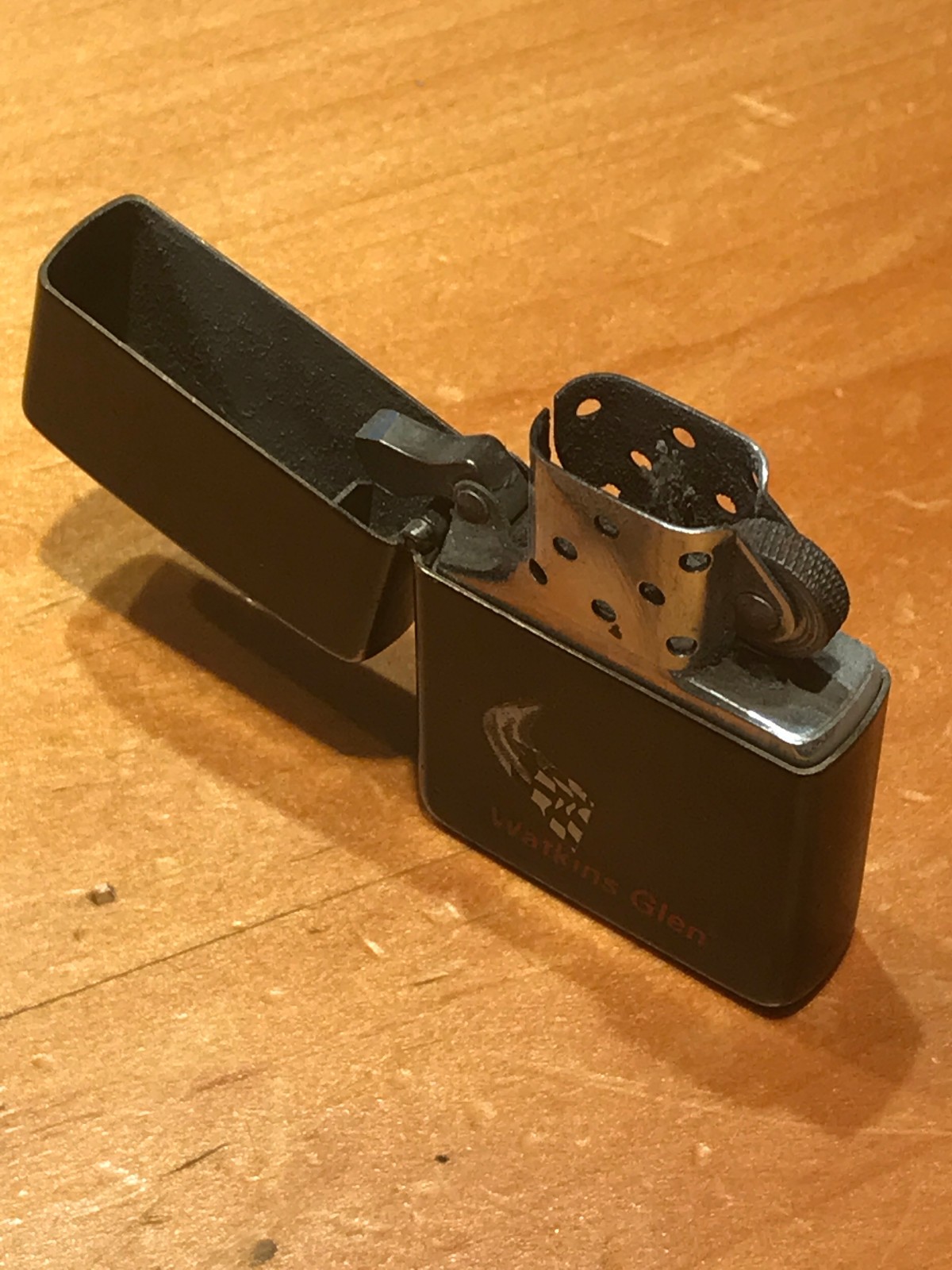 CLASSIC WATKINS GLEN BLACK ZIPPO LIGHTER MADE IN BRADFORD, PA USA
