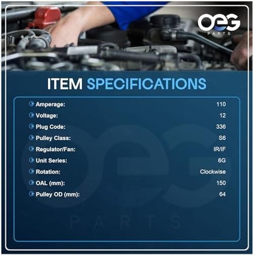 OEG Parts New Alternator Compatible With Ford Mustang 3.8L 3.9L 2001-2004 1R3U