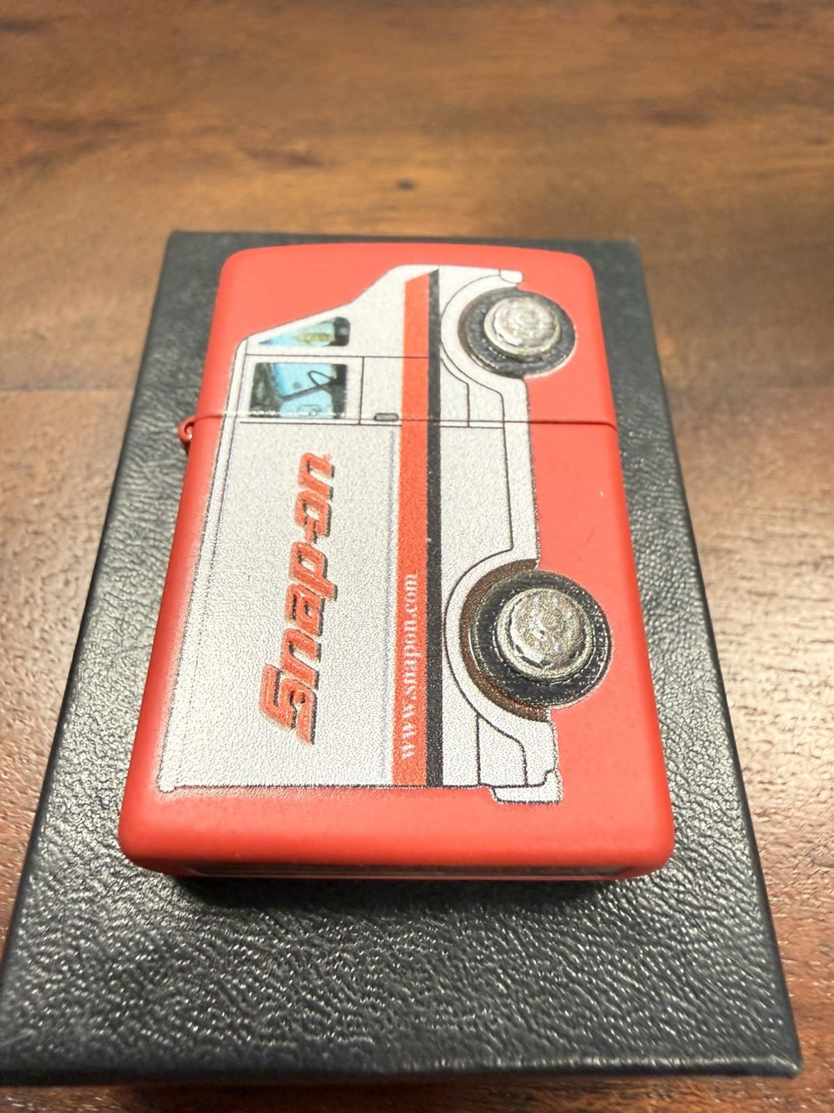 GENUINE Zippo Lighter Snap-on Tools Truck 3-D TEXTURE WHEELS Red Matte 2022 NEW