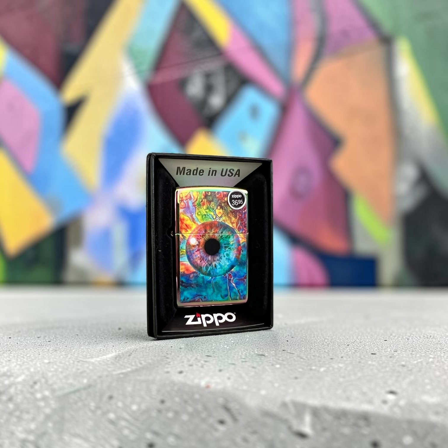 Zippo Spacey Eye Multi Color Lighter New Unfilled Gift Box 46431