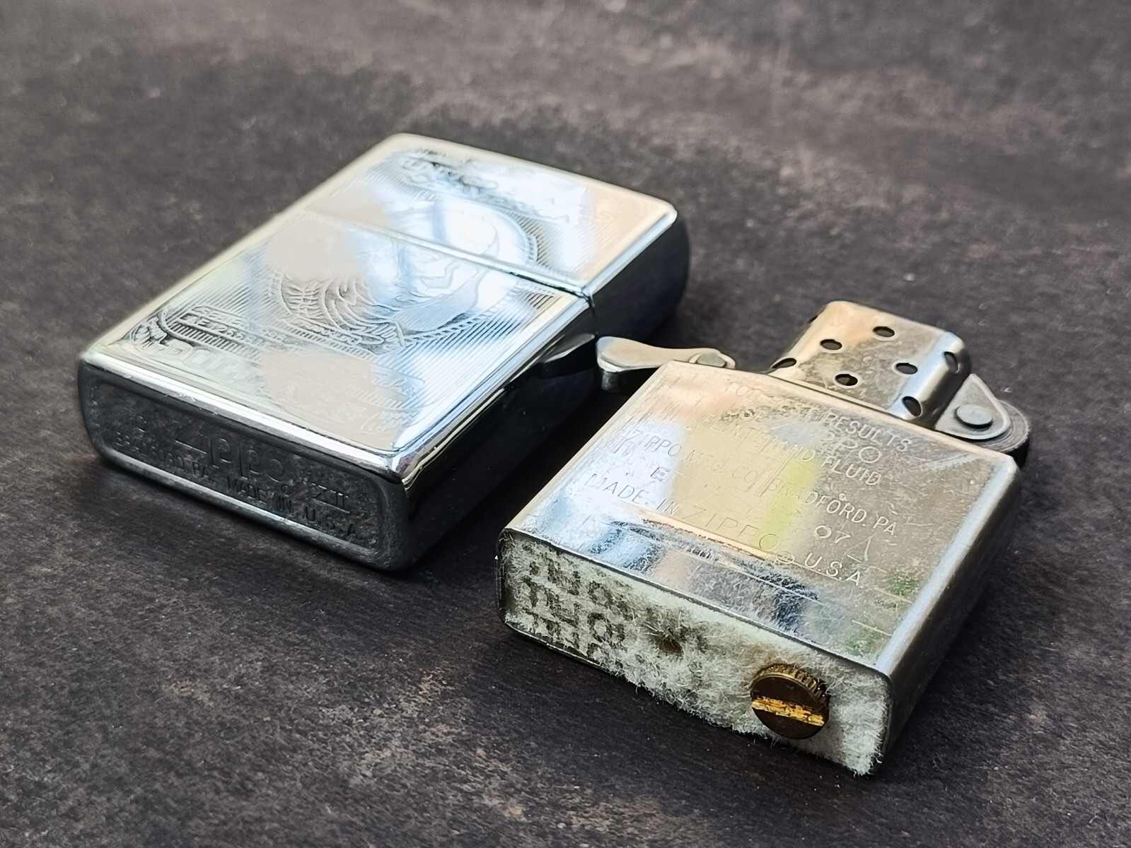 Old Vintage Rare Zippo Pocket Cigarette Lighter Made In U.S.A. Collectible