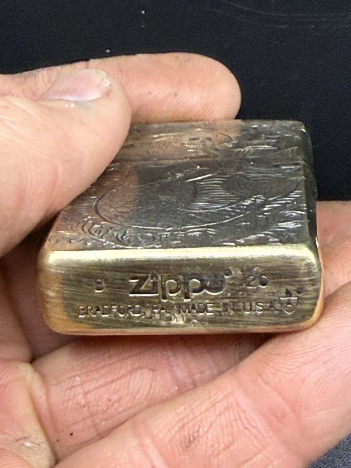 Hand Engraved Skeleton Mermaid Zippo – Solid Brass – One of a Kind