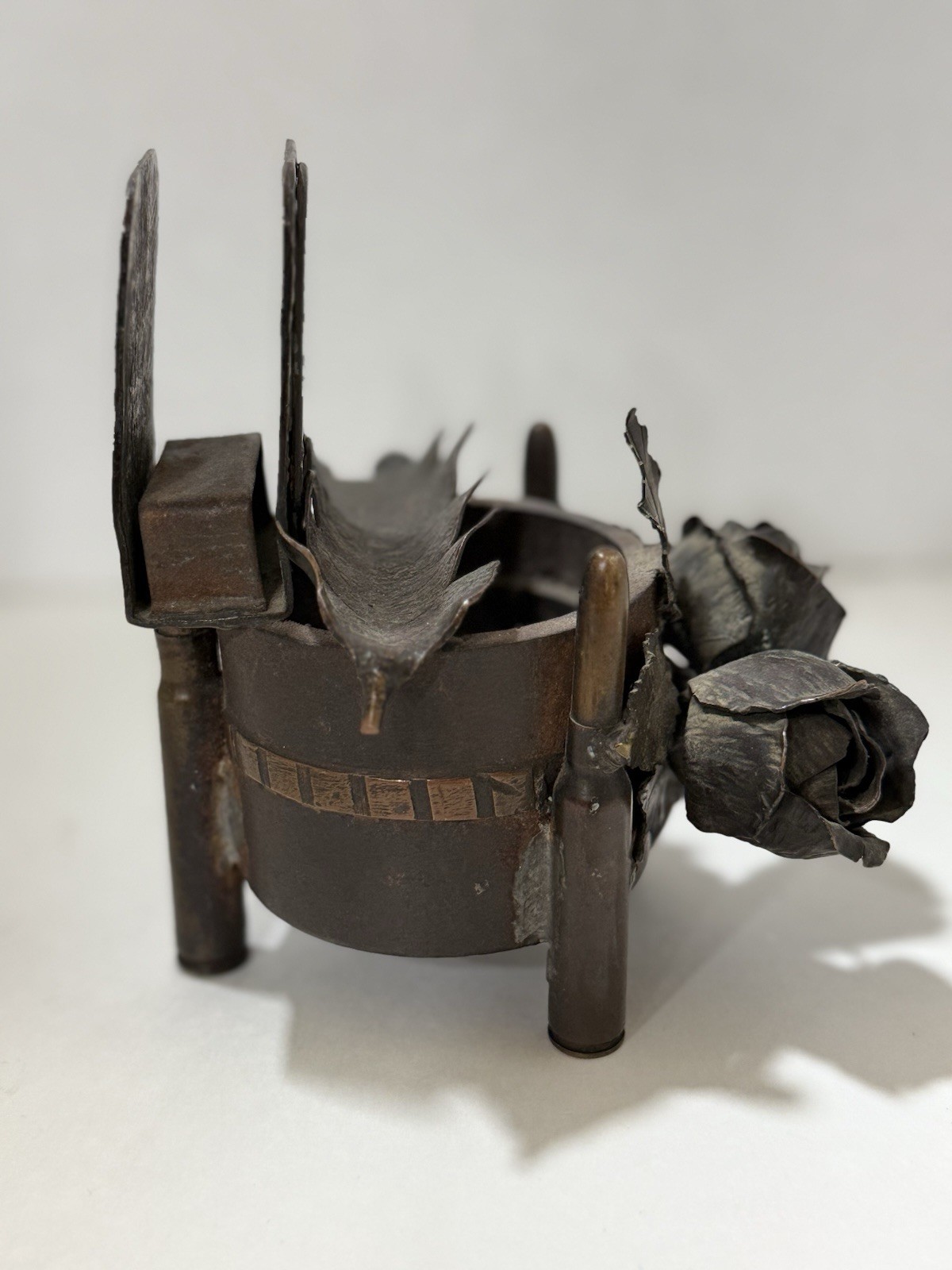 Military War Trench Art Artillery Ashtray Cigarette Holder Matches Exceptional