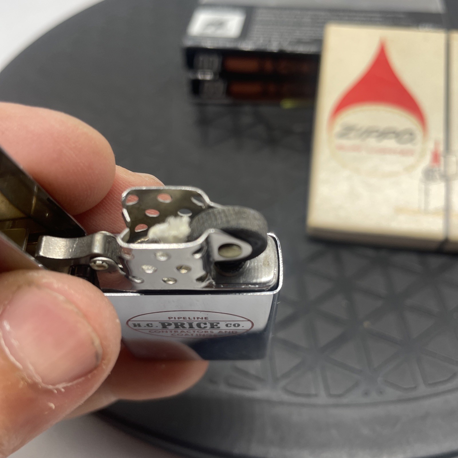 Vintage 1978 HCPrice it works or we fix it free HP Chrome Slim Zippo Lighter NEW