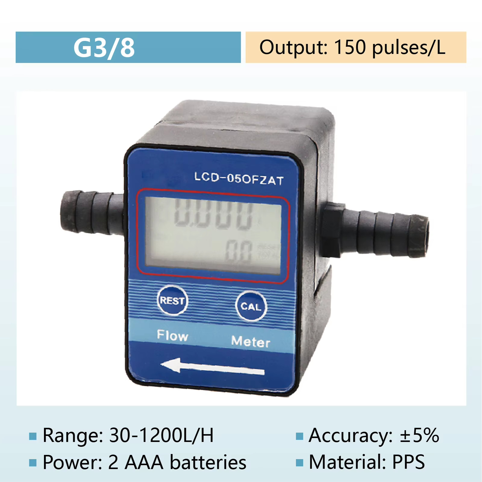 Digital Gear Flow Meter LCD Display G1/2 G3/4 Inline Industrial Gear Type Flow S
